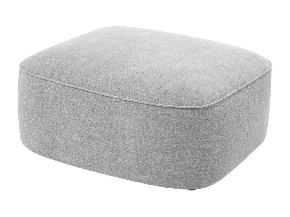 Vente Unique Canapé D'angle Gauche Et Pouf En Tissu Texturé Gris POMIANGO