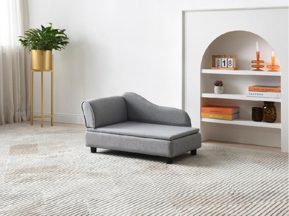 Vente Unique Canapé D'angle Pour Animaux Avec Coffre De Rangement - Gris Chiné - L. 76 X P. 45 X H. 42 Cm - BARAMITA