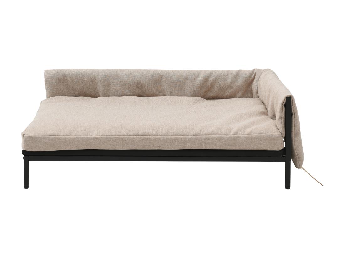 Vente Unique Canapé D'angle Pour Animaux En Lin Et Piètement Métal - Beige - L. 80 X P. 58 X H. 28 Cm - SIPARIA