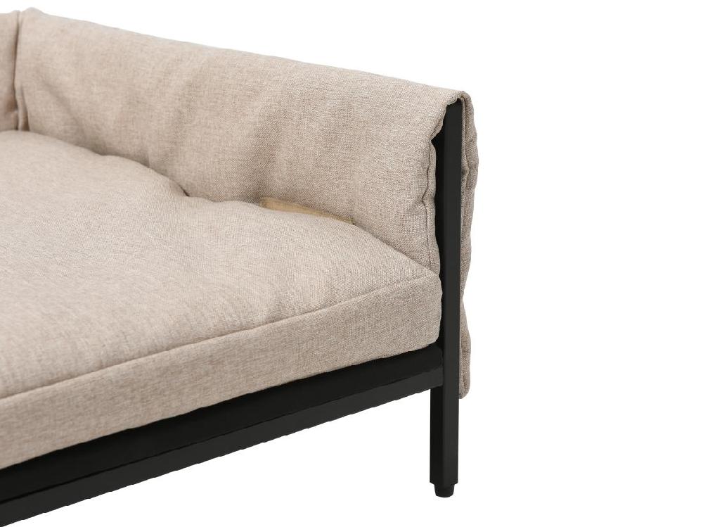 Vente Unique Canapé D'angle Pour Animaux En Lin Et Piètement Métal - Beige - L. 80 X P. 58 X H. 28 Cm - SIPARIA