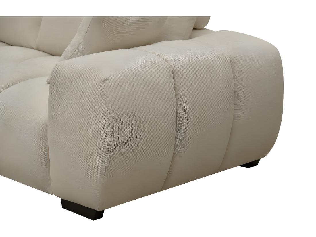 Vente Unique Canapé D'angle Tissu "Monceau" - 3 Places - Beige