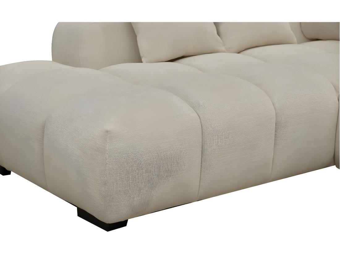 vente unique Canapé d'angle tissu "Monceau" - 3 places - Beige