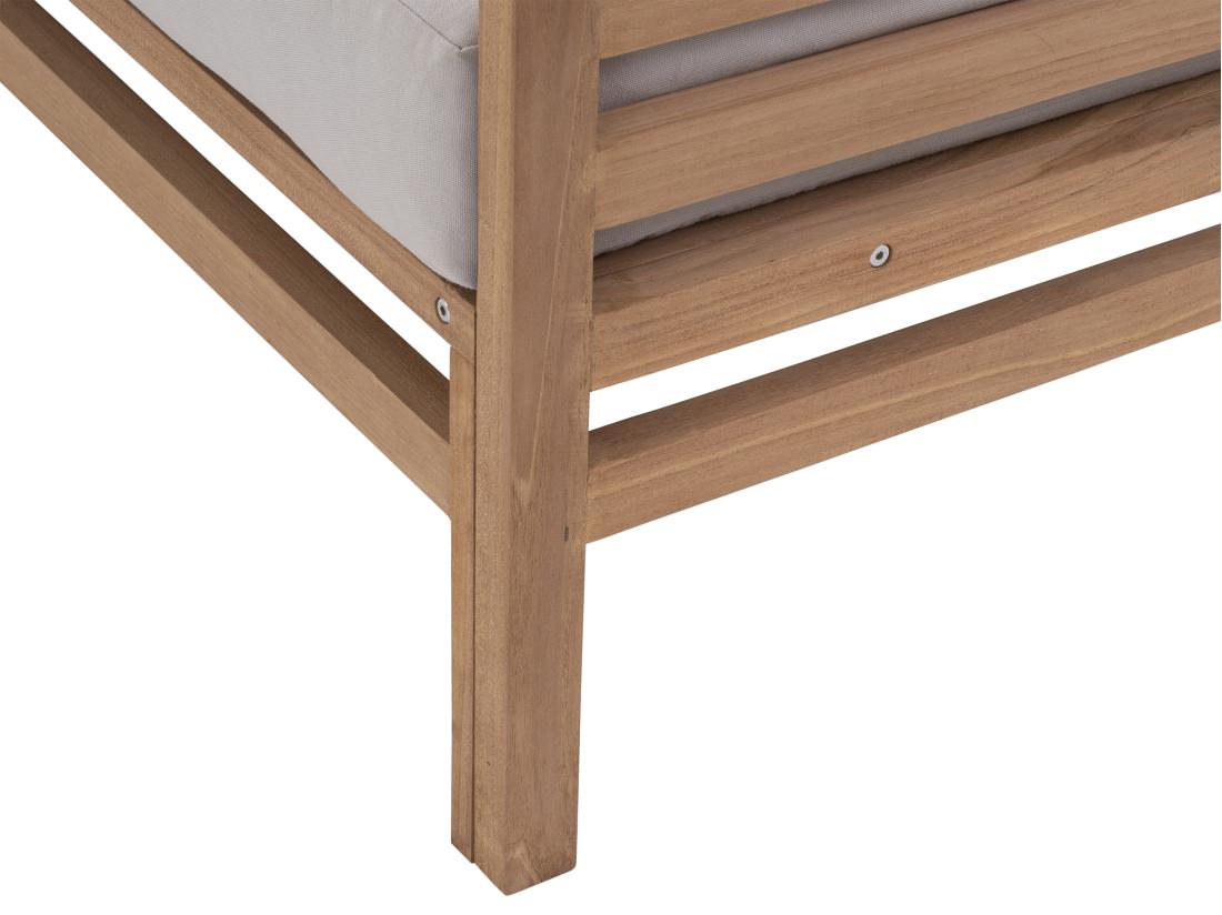 Vente Unique Canapé De Jardin 2 Places En Teck - Naturel Clair Et Gris - LINERI De MYLIA