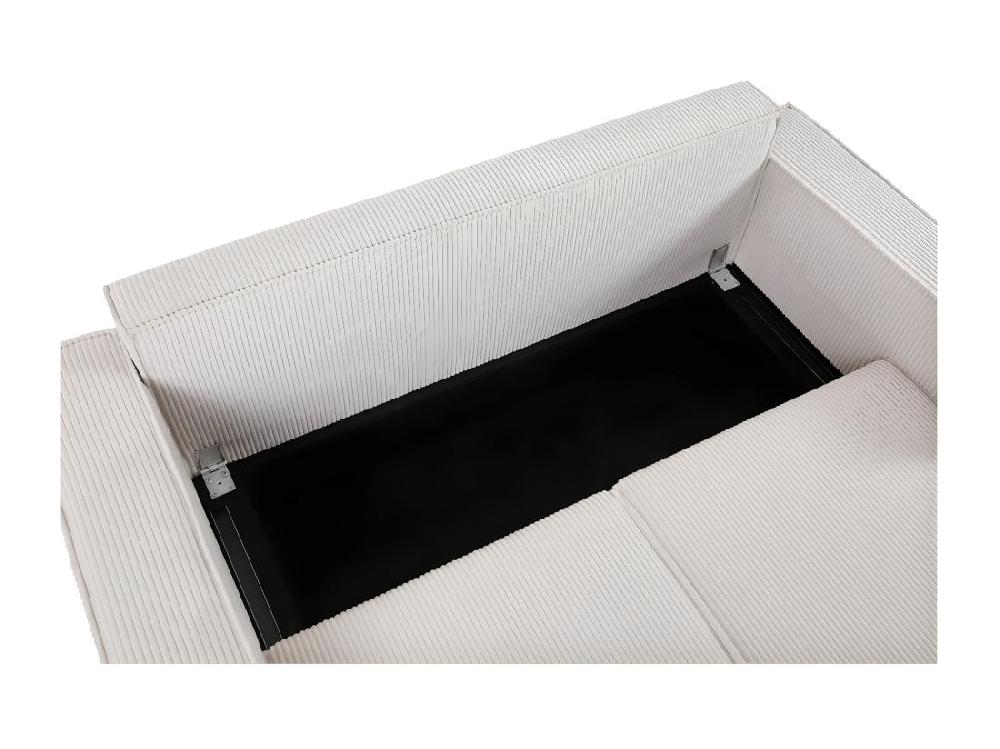 Vente Unique Canapé Droit Convertible En Velours Côtelé "Montaigne S" - 2 Places - Beige