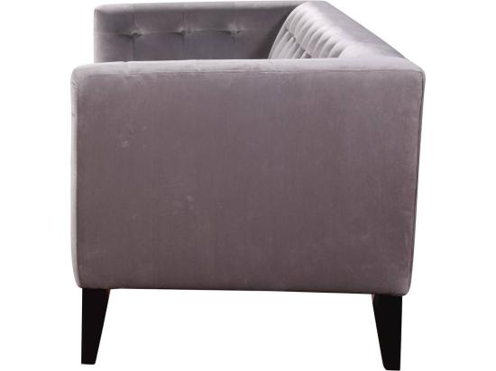vente unique Canapé droit fixe en velours "Vanessa" - 3 places - Gris clair
