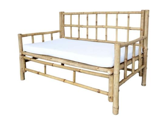 Vente Unique Canapé En Bambou Avec Coussin Marron 130 X 72 X 80 Cm