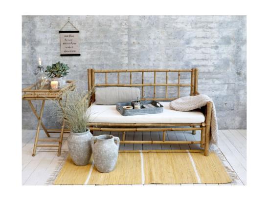 vente unique Canapé en bambou avec coussin marron 130 x 72 x 80 cm