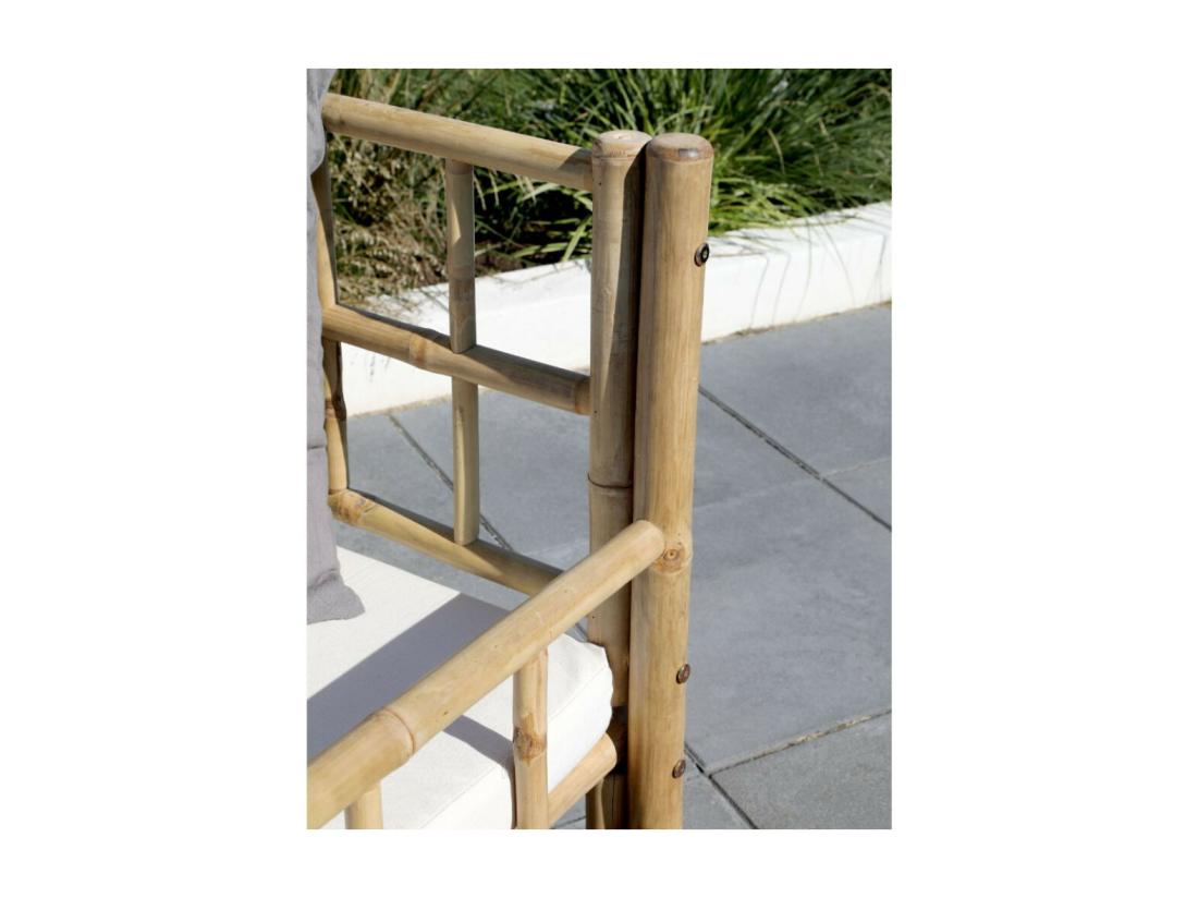 Vente Unique Canapé En Bambou Avec Coussins Marron 176 X 72 X 80 Cm