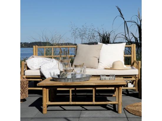 Vente Unique Canapé En Bambou Avec Coussins Marron 176 X 72 X 80 Cm