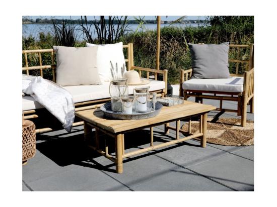 vente unique Canapé en bambou avec coussins marron 176 x 72 X 80 cm