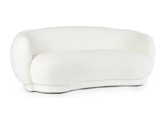Vente Unique Canapé En Tissu Effet Bouclé Blanc - TECLA