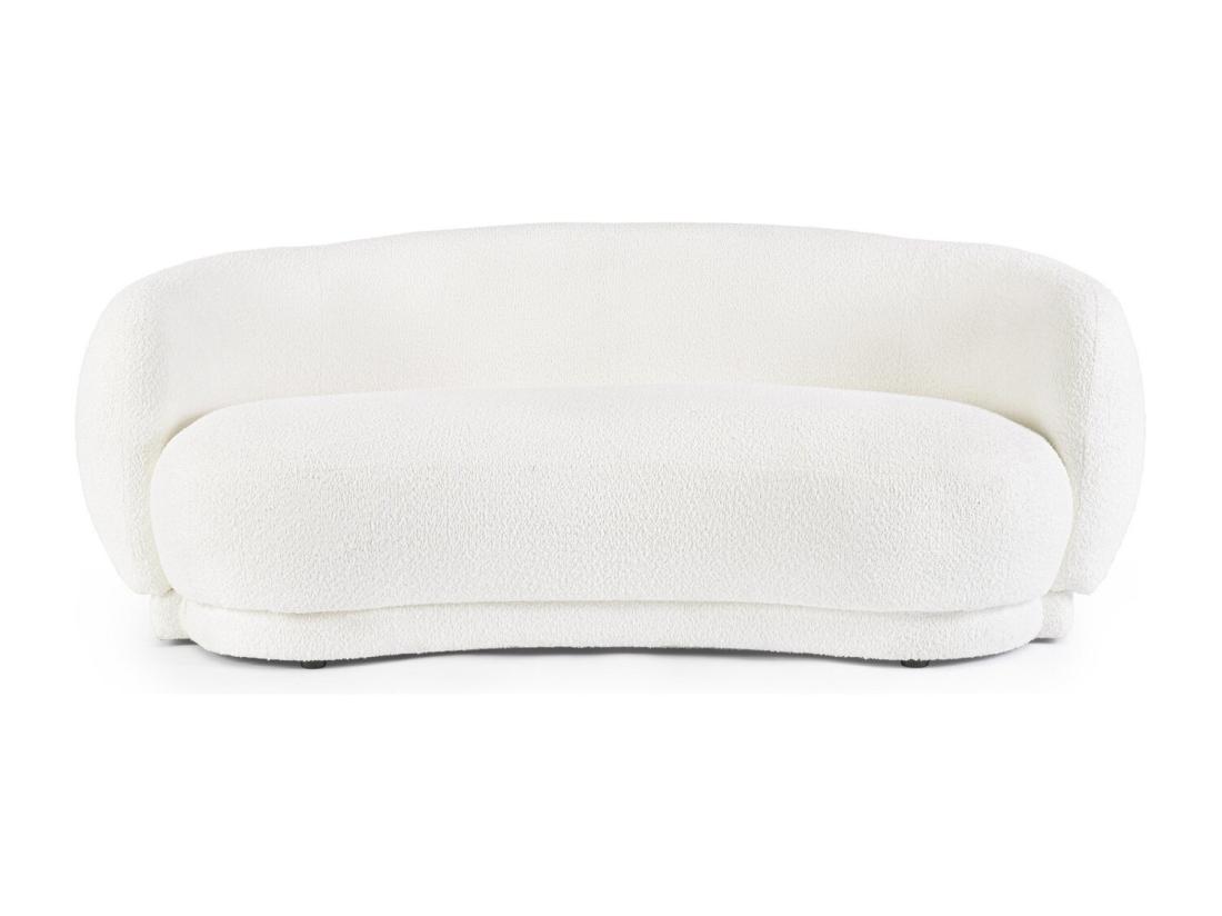 Vente Unique Canapé En Tissu Effet Bouclé Blanc - TECLA