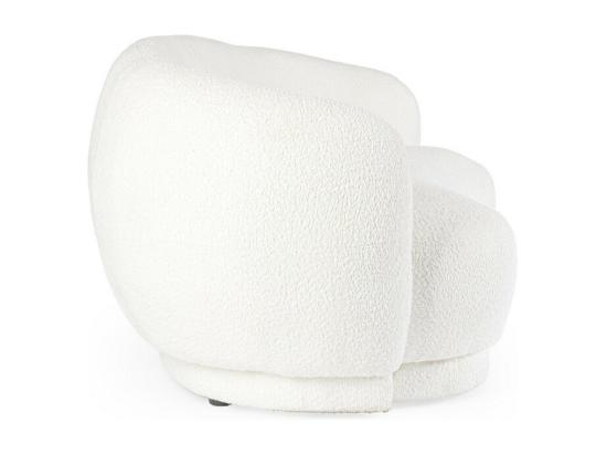 Vente Unique Canapé En Tissu Effet Bouclé Blanc - TECLA