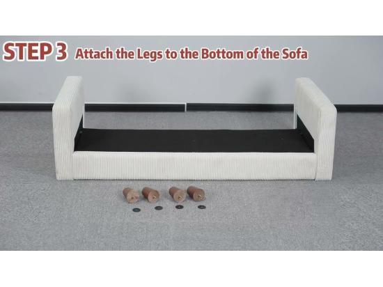 Vente Unique Canapé En Velours Côtelé 2 Places Grand Canapé Droit Rembourré Moderne Avec Sièges Extra Profonds De 56cm - 2 Coussins - 178x76x89cm - Gris