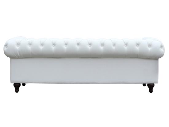 Vente Unique Canapé Fixe Chesterfield "Aliza" - 208 X 82 X 70 Cm - 3 Places - Blanc
