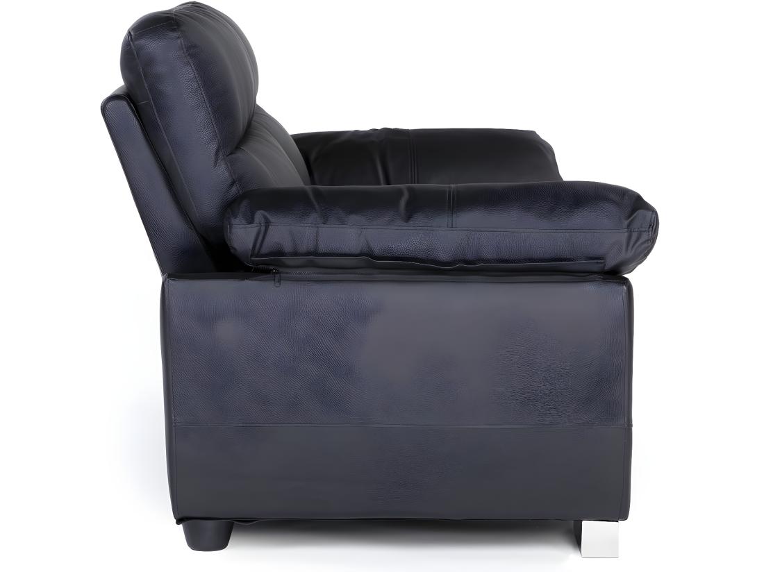 Vente Unique Canapé Fixe En Cuir Reconstitué Et PVC "Dallas" - 169 X 88 X 90 Cm - 2 Places - Noir