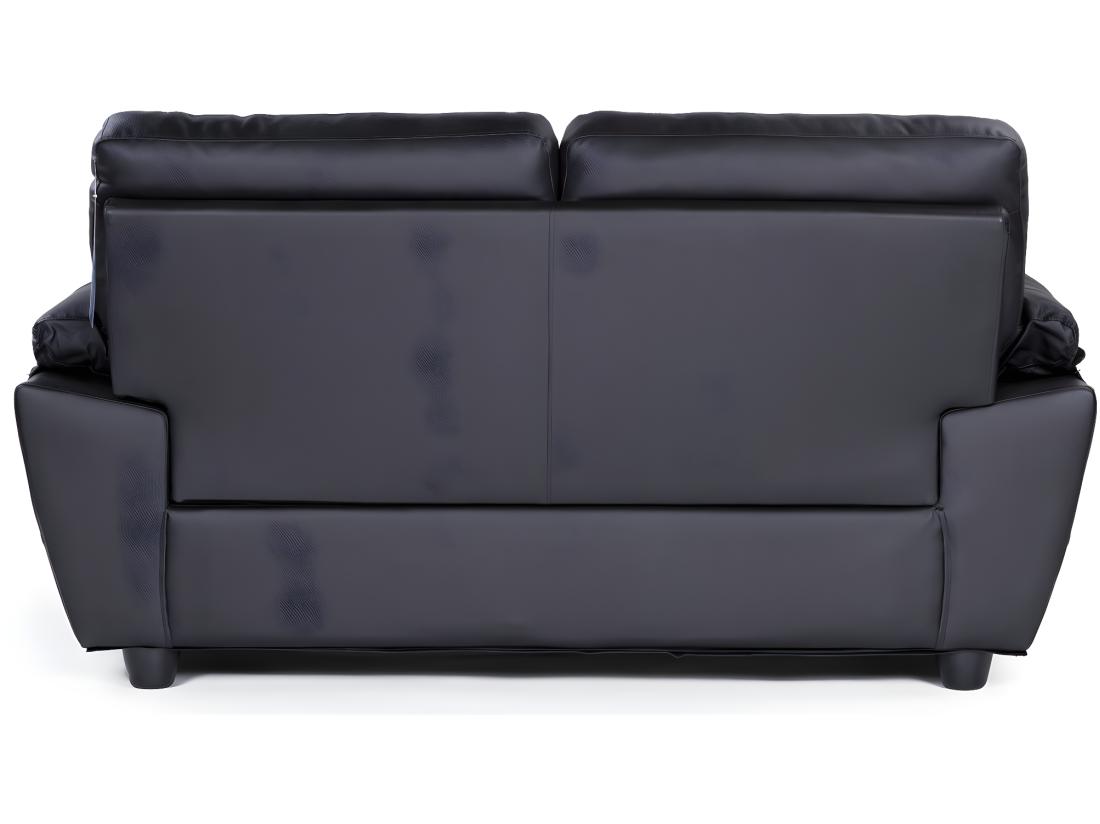 Vente Unique Canapé Fixe En Cuir Reconstitué Et PVC "Dallas" - 169 X 88 X 90 Cm - 2 Places - Noir