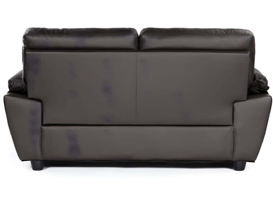 Vente Unique Canapé Fixe En Cuir Reconstitué Et PVC "Dallas" - 169 X 88 X 90 Cm - 2 Places - Chocolat