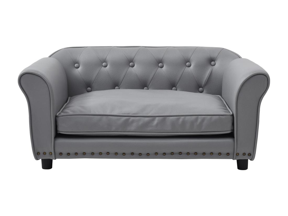 Vente Unique Canapé Pour Animaux En Simili - L.94 X P. 65 X H. 42 Cm - Gris - GALIAMA