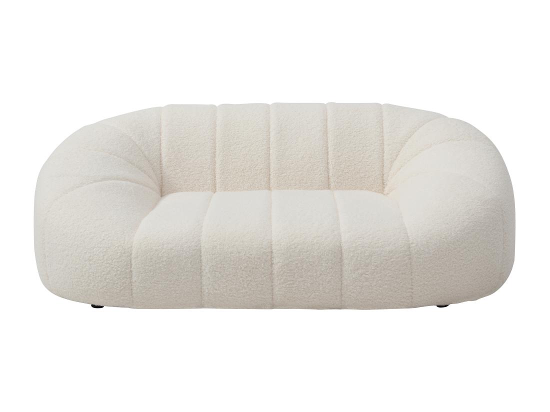 Vente Unique Canapé Pour Animaux En Tissu Bouclette - Blanc Crème - L. 98 X P. 62 X H. 33 Cm - PARUIMA