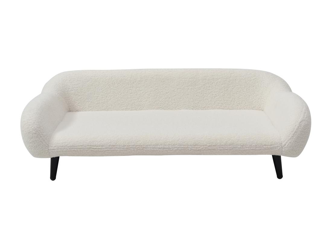 Vente Unique Canapé Pour Animaux En Tissu Bouclette Et Piètement Métal - L.99 X P. 61 Cm - Blanc Crème - ZOLIA
