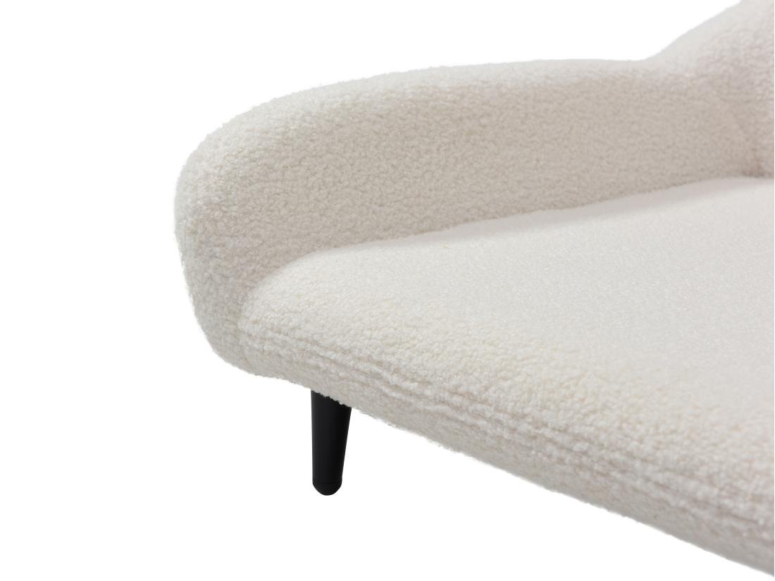 Vente Unique Canapé Pour Animaux En Tissu Bouclette Et Piètement Métal - L.99 X P. 61 Cm - Blanc Crème - ZOLIA