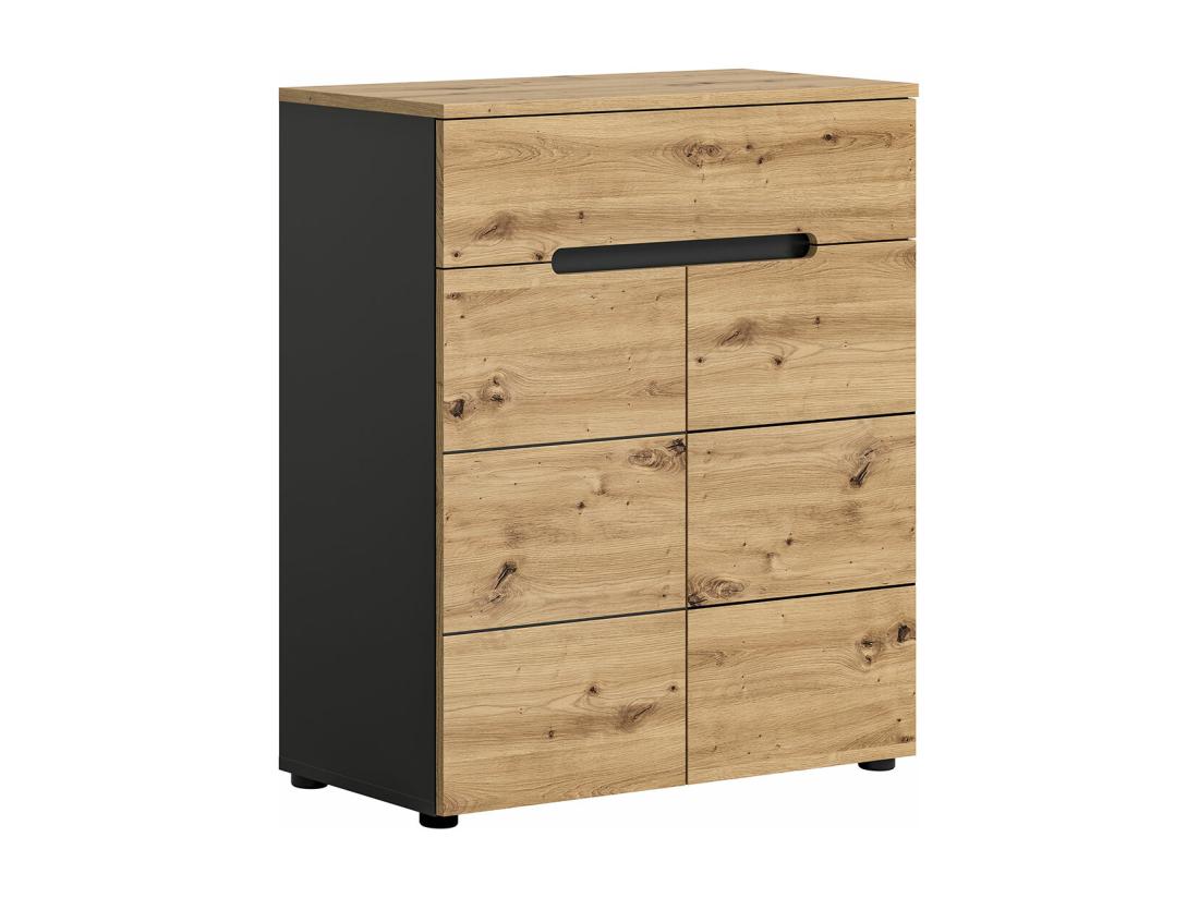 Vente Unique Canu Meuble à Chaussures 1 Tiroir 2 Portes Chêne Décor