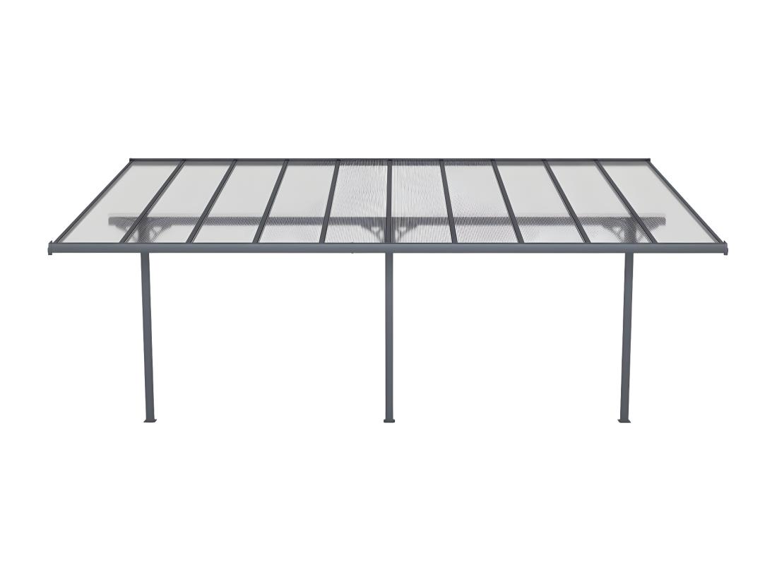 Vente Unique Carport Pergola Adossé En Aluminium 18 8 M² Anthracite - ALVARO