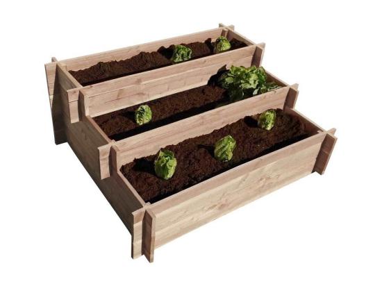vente unique Carré potager 3 étages en bois de douglas
