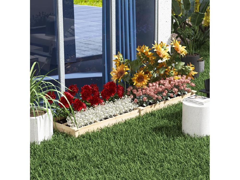 Vente Unique Carré Potager De Jardin Dim. 237L X 60l X 25H Cm Séparations Incluses Bois De Sapin