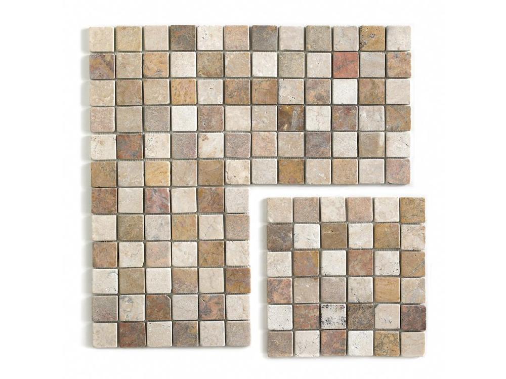 vente unique Carrelage de mosaïque (Boite de 1m²) / Plaque mosaïque mur et sol en marbre naturel multicolore - 30 x 30 cm