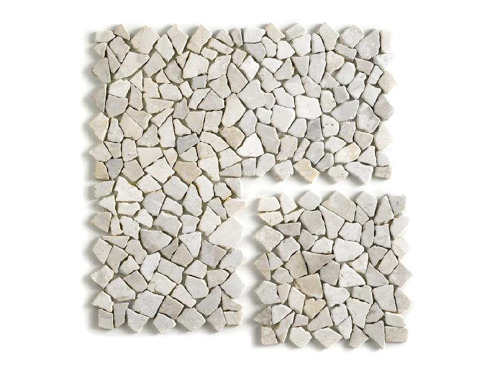 Vente Unique Carrelage De Mosaïque (Boite De 1m²)/ Plaque Mosaïque Mur Et Sol En Marbre Naturel Coloris Blanc - 30 X 30 Cm