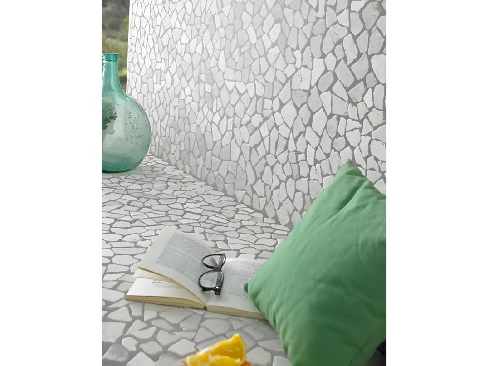 vente unique Carrelage de mosaïque (Boite de 1m²)/ Plaque mosaïque mur et sol en marbre naturel coloris blanc - 30 x 30 cm