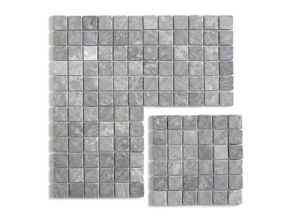 vente unique Carrelage de mosaïque (Boite de 1m²) / Plaque mosaïque mur et sol en marbre naturel coloris gris mat - 30 x 30 cm