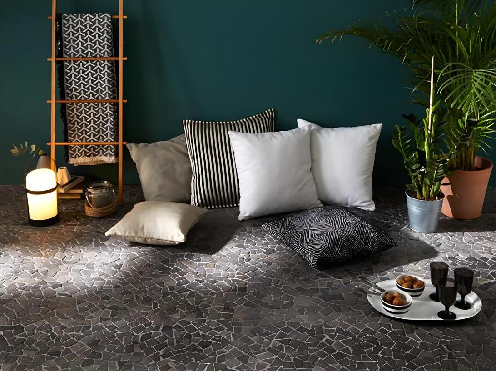 Vente Unique Carrelage De Mosaïque (Boite De 1m²)/ Plaque Mosaïque Mur Et Sol En Marbre Naturel Coloris gris - 30 X 30 Cm