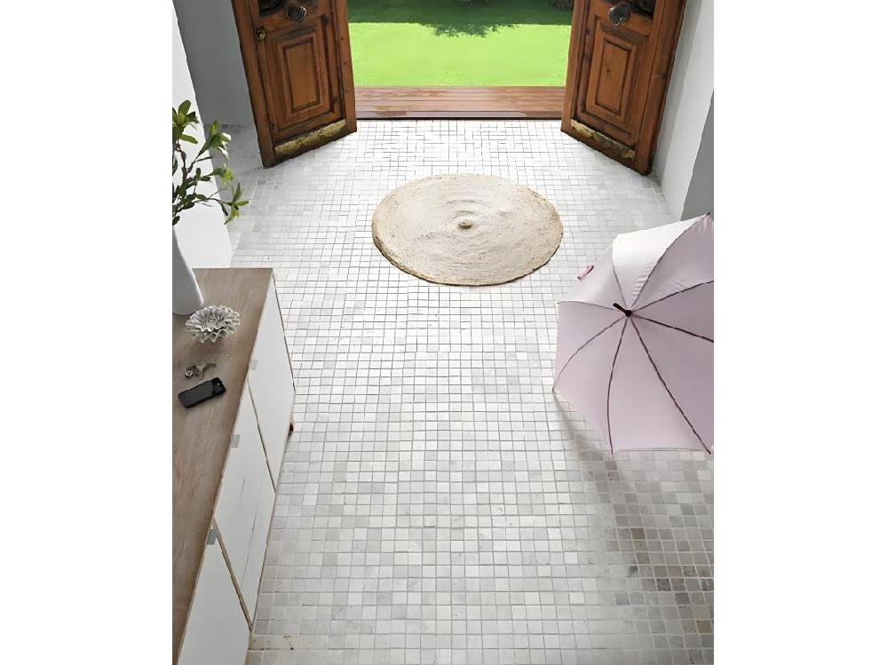 Vente Unique Carrelage De Mosaïque (Boite De 1m²) Plaque Mosaïque Mur Et Sol En Marbre Naturel Coloris blanc - 30 X 30 Cm