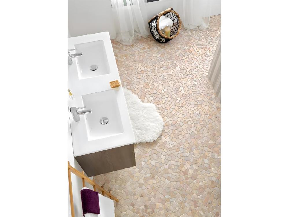 Vente Unique Carrelage De Mosaïque/Plaque Mosaïque Mur Et Sol En Marbre Naturel Coloris Rose - 30 X 30 Cm