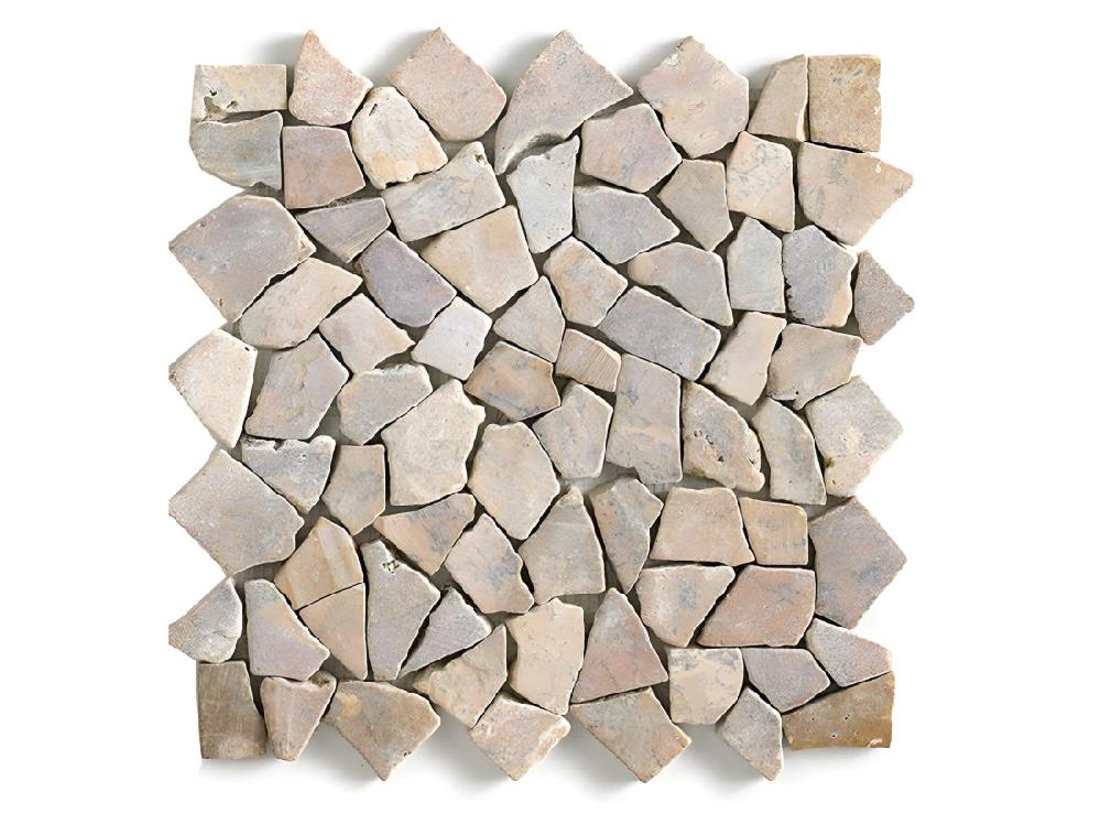 Vente Unique Carrelage De Mosaïque/Plaque Mosaïque Mur Et Sol En Marbre Naturel Coloris Rose - 30 X 30 Cm