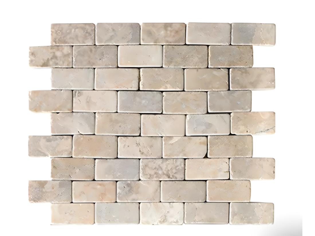 Vente Unique Carrelage De Mosaïque/Plaque Mosaïque Mur Et Sol En Marbre Naturel Coloris Beige Mat - 30 X 30 Cm