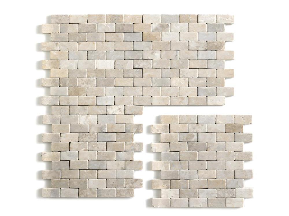 vente unique Carrelage de mosaïque/Plaque mosaïque mur et sol en marbre naturel coloris beige mat - 30 x 30 cm