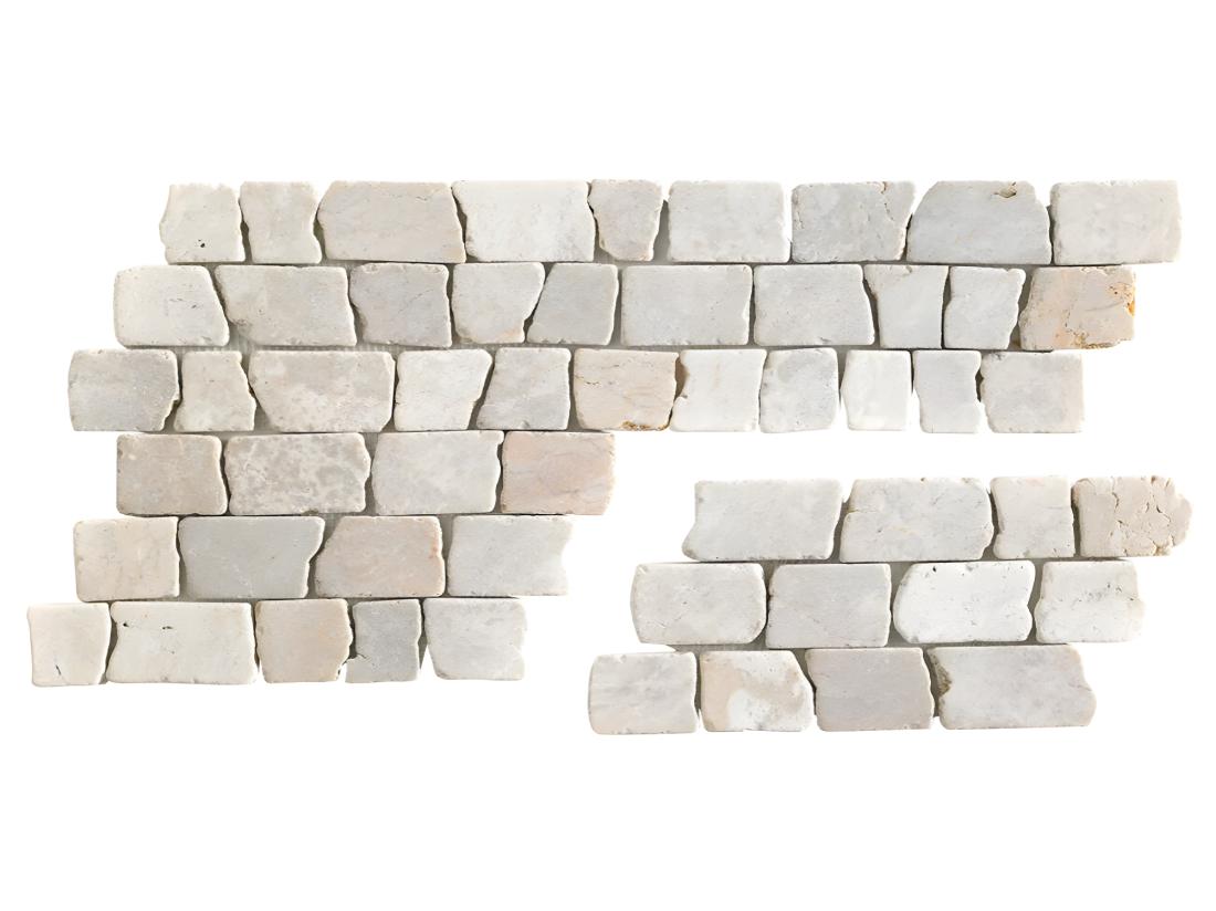 vente unique Carrelage mosaïque (Boite de 1m²) /Plaque de mosaïque mur et sol en marbre naturel coloris blanc - 14.8 x 30 5 cm