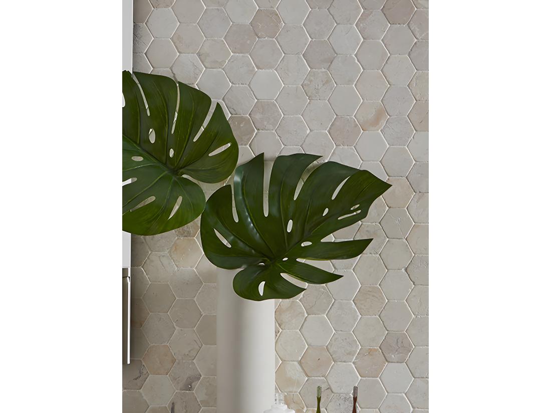 Vente Unique Carrelage Mosaïque / Plaque De Mosaïque Mur Et Sol En Marbre Naturel Coloris blanc - 33 X 33 Cm