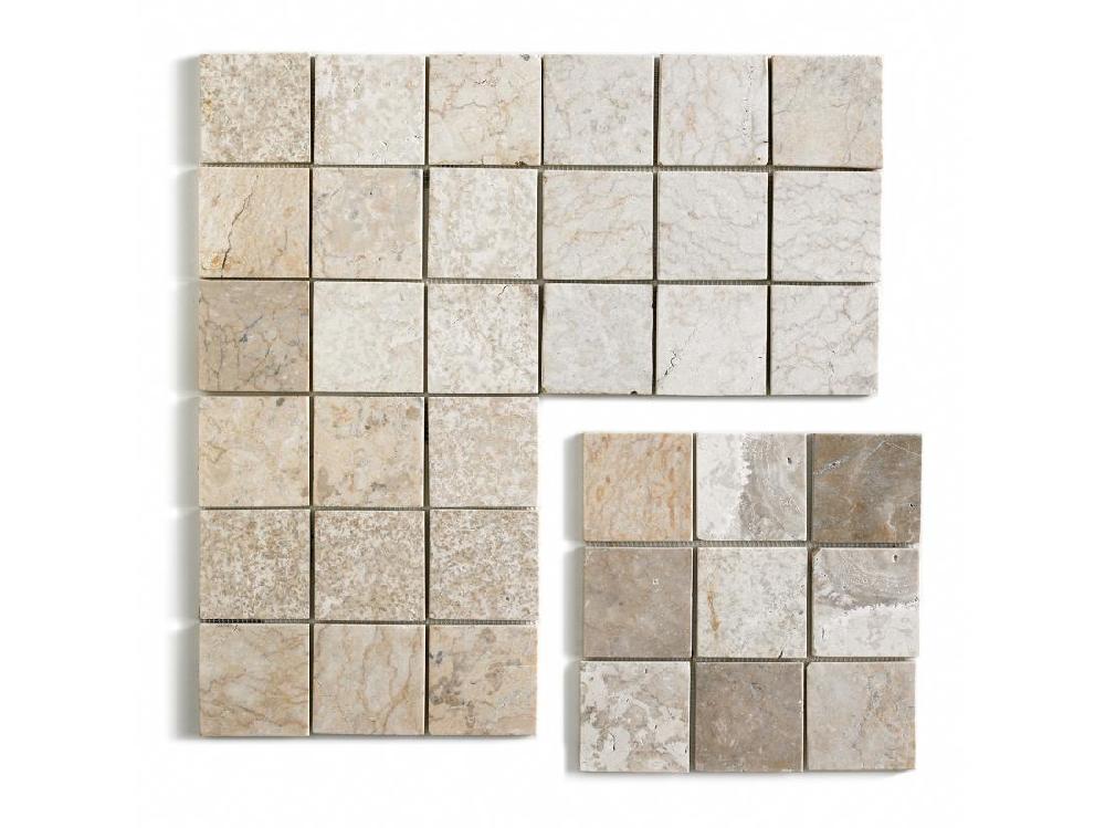 Vente Unique Carrelage Mosaïque / Plaque De Mosaïque Mur Et Sol En Marbre Naturel Coloris blanc Mat - 30 X 30 Cm