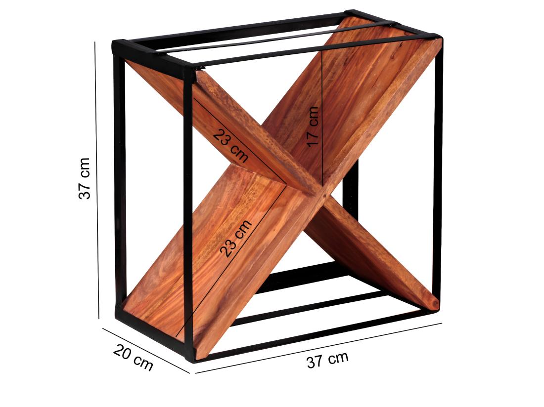 Vente Unique Casier à Vin Bois Massif Porte-bouteilles De Vin Range Bouteilles 37 Cm