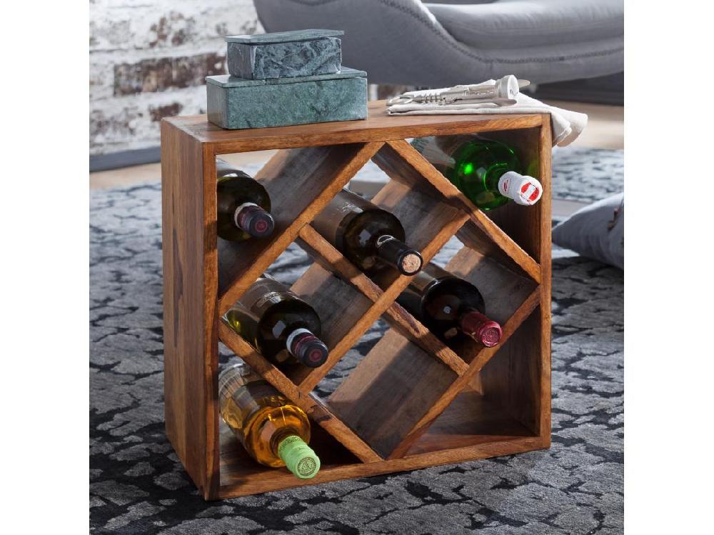 Vente Unique Casier à Vin Bois Massif Porte-bouteilles De Vin Range Bouteilles 40 Cm