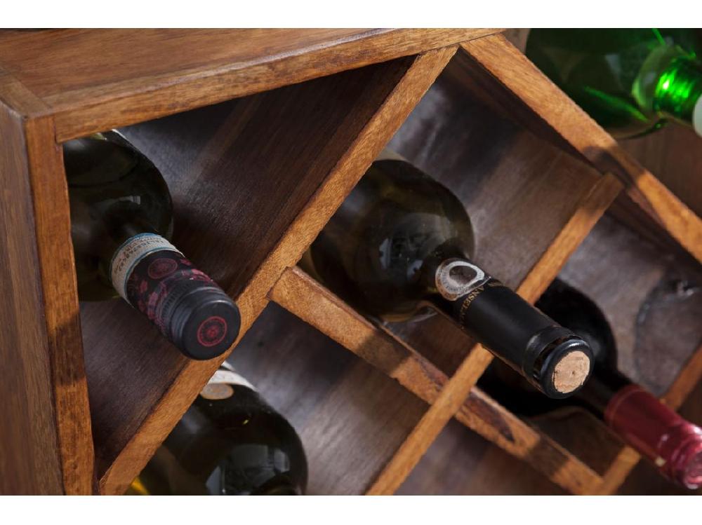 Vente Unique Casier à Vin Bois Massif Porte-bouteilles De Vin Range Bouteilles 40 Cm