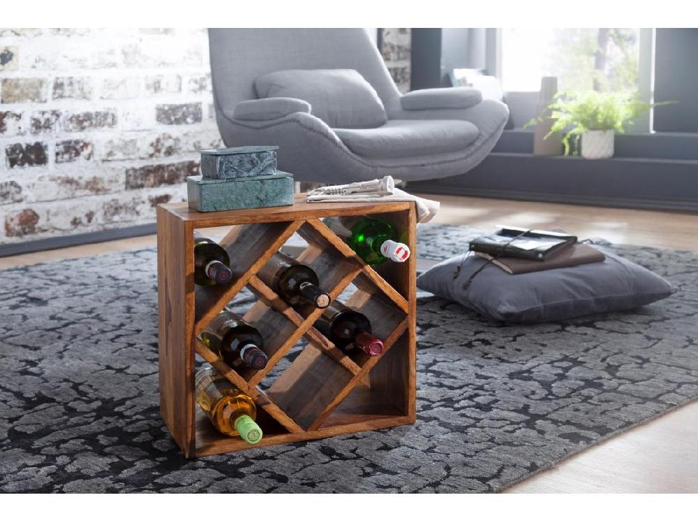 Vente Unique Casier à Vin Bois Massif Porte-bouteilles De Vin Range Bouteilles 40 Cm