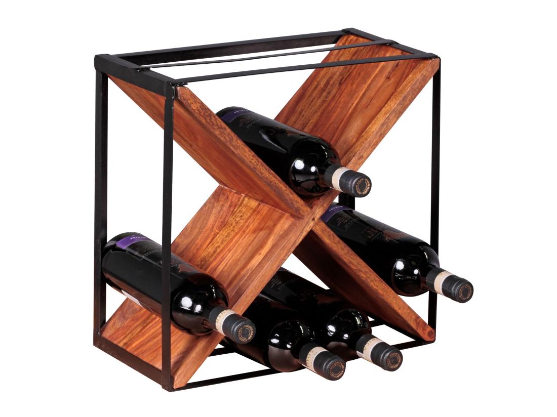 vente unique Casier à vin Bois Massif Porte-bouteilles de vin Range bouteilles 37 cm