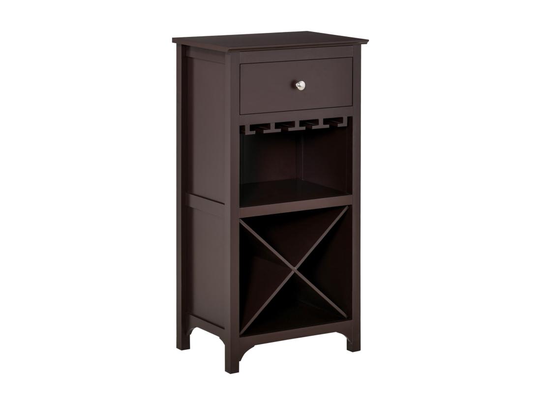 Vente Unique Casier à Vin Design Industriel étagère à Bouteilles 12 Bouteilles Support Verres à Vin Intégré MDF Brun Foncé