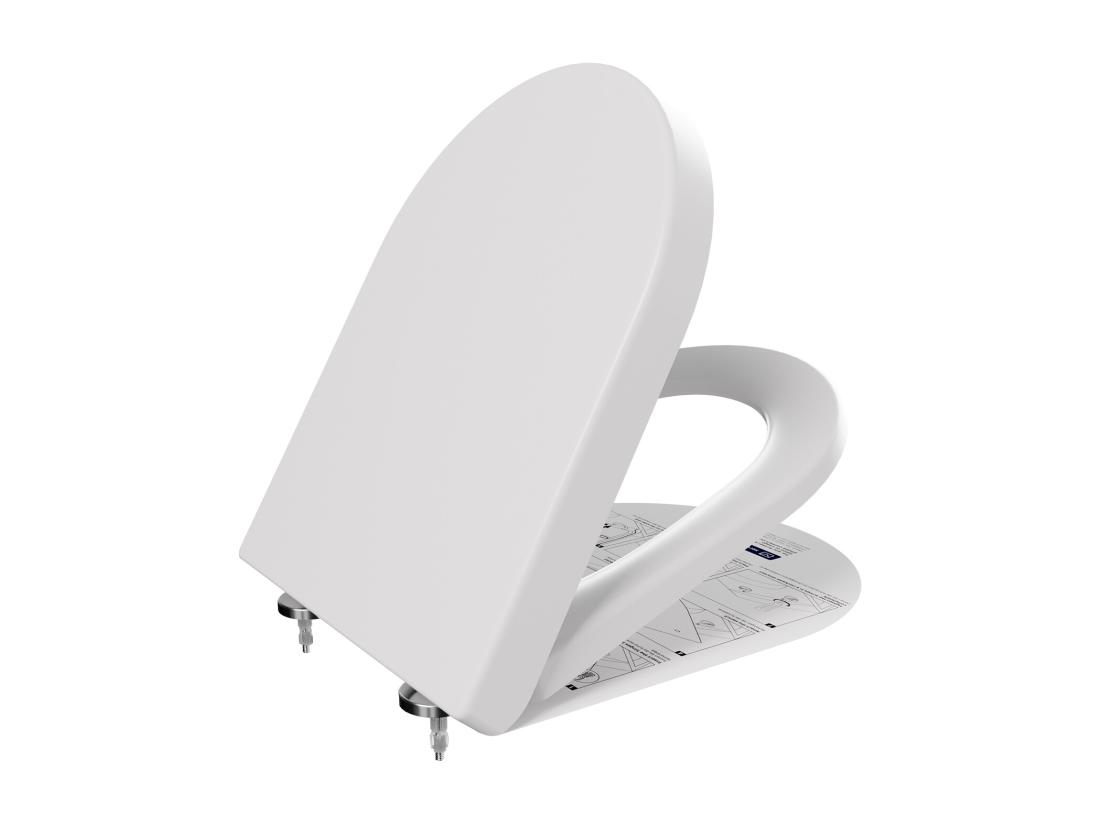Vente Unique Cecipa Max Abattant WC Frein De Chute Siège De Toilettes En Forme De D Blanc Couvercle De Toilette Pour Salle De Bain